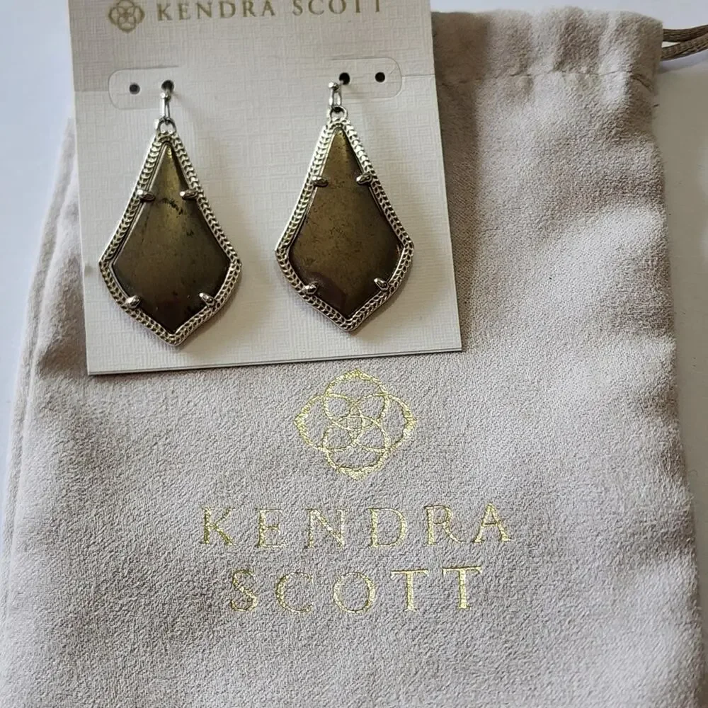 Kendra scott Silver Rhodium And Mirror‎ Rock Alex Earrings New